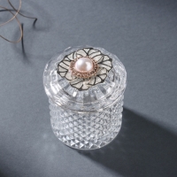 Шкатулка стекло "Цветок с сеточкой" серебро 6х6х8 см Шкатулка стекло "Цветок с сеточкой" серебро 6х6х8 см