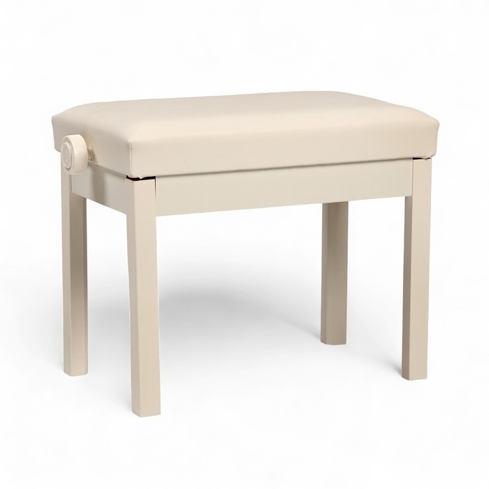 Банкетка для пианино Music Life сиденье 55х34, высота 48-58 см, белая, нагрузка 100 кг