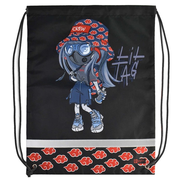 Мешок для обуви 480 х 360 мм, Феникс, сублимация, светоотражающая полоса, Мешок для обуви 480 х 360 мм, Феникс, сублимация, светоотражающая полоса, "Девочка с баллончиком"