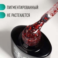 Гель лак для ногтей, «GLITTER FLASH», 3-х фазный, 8мл, LED/UV, цвет прозрачный/красный (10) Гель лак для ногтей, «GLITTER FLASH», 3-х фазный, 8мл, LED/UV, цвет прозрачный/красный (10)