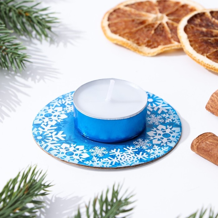 Новый год. Свеча чайная на подвесе Новый год. Свеча чайная на подвесе "Новогоднее предсказание", 3,7х1,5 см, 2 ч, 15 г