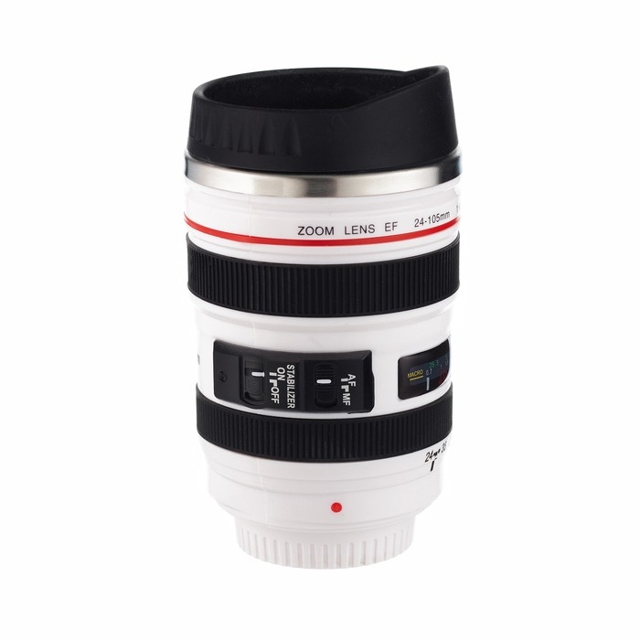 Термокружка, 350 мл, Экземпляр "Объектив", сохраняет тепло 2 часа, белая