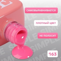 Гель лак для ногтей &laquo;SIMPLE&raquo;, 3-х фазный, 10 мл, LED/UV, цвет (163)