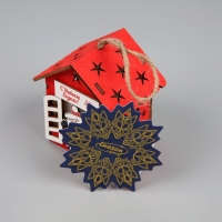 Ёлочная игрушка «Дед Мороз с подарками», от батареек, свечение тёплое белое Ёлочная игрушка «Дед Мороз с подарками», от батареек, свечение тёплое белое