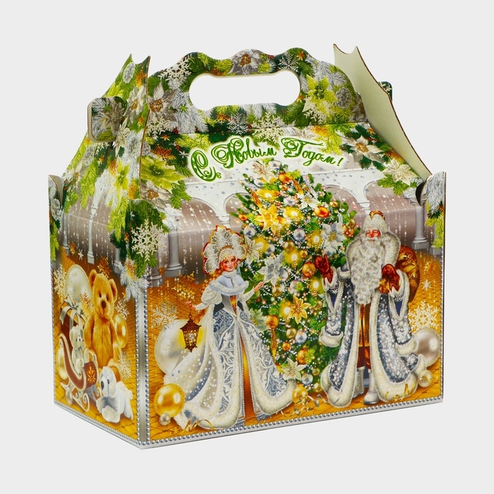 Новый год. Подарочная коробка новогодняя Ларец Новый год. Подарочная коробка новогодняя Ларец "Новогодний Шарм" 21,2 х 12,3 х 22,6 см.