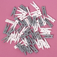 Набор прищепок для декора &laquo;Классика&raquo;, 50 шт., 1шт. &mdash; 2,5 см, серый и белый цвет