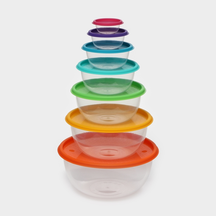 Набор мисок &laquo;Радуга&raquo;, 7 шт, цвет МИКС