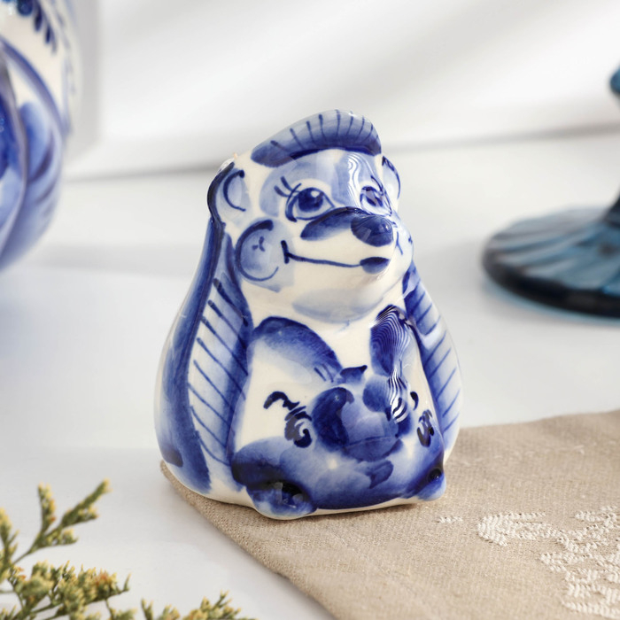 Подставка под зубочистки &laquo;Еж&raquo;, гжель