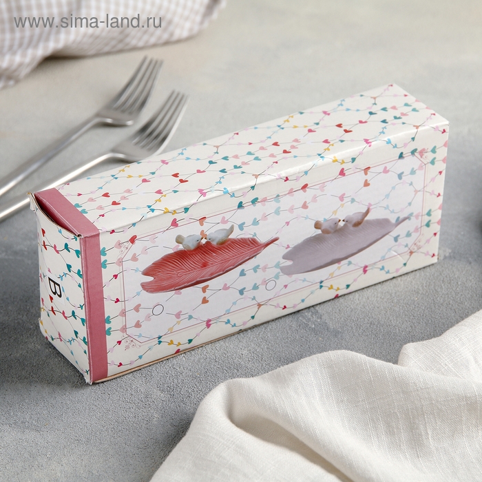 Блюдо керамическое «Птички на листочке», 21×8×5 см, цвет розовый Блюдо керамическое «Птички на листочке», 21×8×5 см, цвет розовый