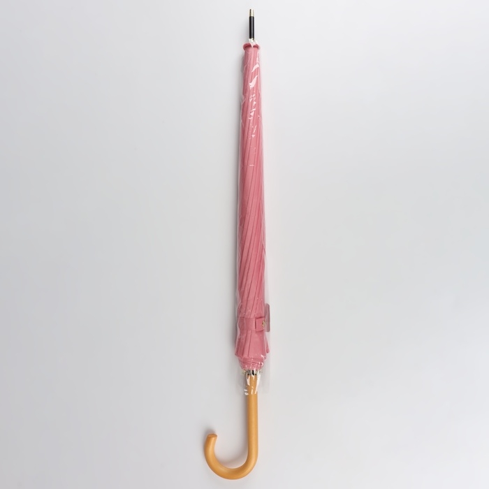 Зонт - трость полуавтоматический &laquo;Пастель&raquo;, 16 спиц, R = 52/60 см, D = 120 см, цвет розовый