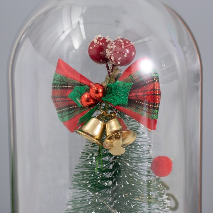 Светильник колба &laquo;Дед мороз и пряничный домик&raquo; 1,5Вт, LED, 3xAAA, черный USB 11х11х21см