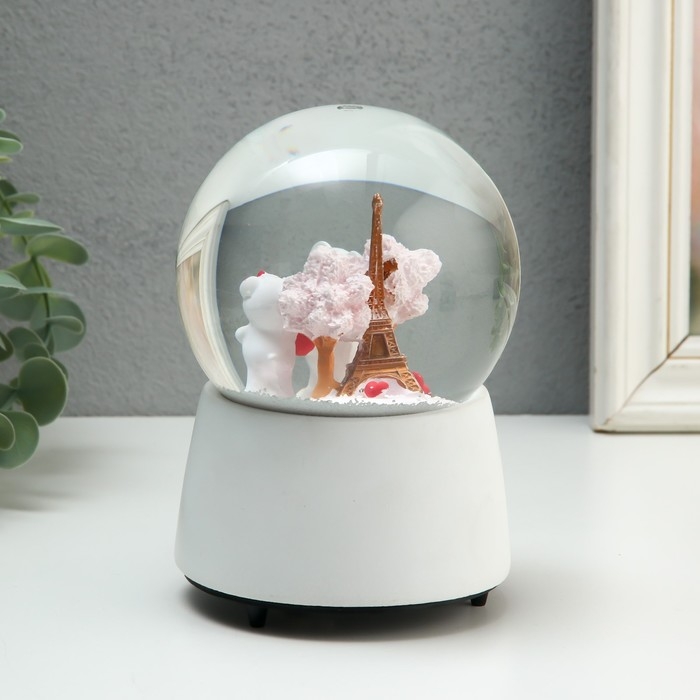 Сувенир полистоун водяной шар музыка и крутится "Признание мишки" МИКС 10,5х10,5х15,5 см