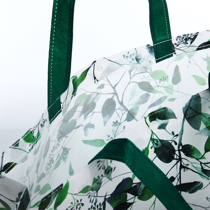 Сумка хозяйственная на кнопке, цвет зелёный Сумка хозяйственная на кнопке, цвет зелёный