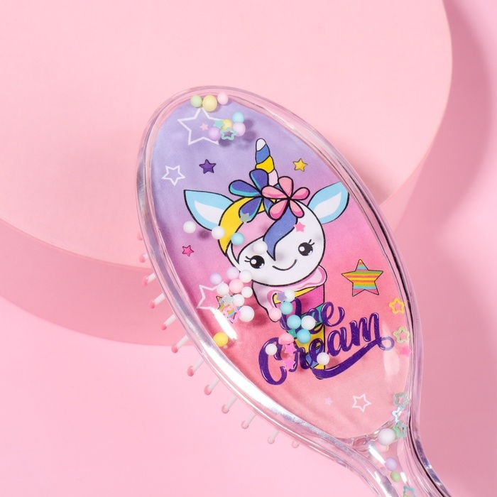 Расчёска-шейкер &laquo;Ice cream&raquo;, 5 &times; 18 см, рисунок МИКС