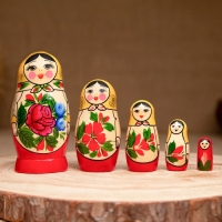 Матрёшка &laquo;Хохлома&raquo;, 5 кукольная, высшая категория