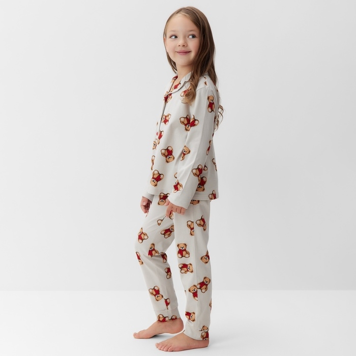Пижама детская (рубашка и брюки) KAFTAN "Мишка в шарфе" р.36 (134-140)
