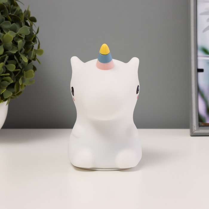 Ночник-мякиш Ночник-мякиш "Единорог" LED USB АКБ белый 9,5х13х14,5 см