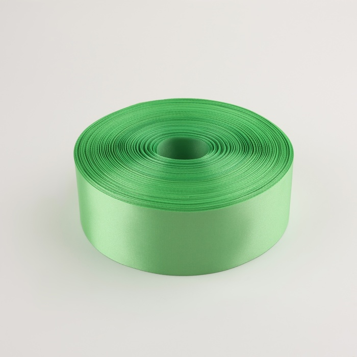 Лента атласная, 50 мм &times; 100 &plusmn; 5 м, цвет светло-зелёный