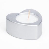 Свеча "Сердце малое. Мрамор" в подсвечнике из гипса, 7х3см,серебро Свеча "Сердце малое. Мрамор" в подсвечнике из гипса, 7х3см,серебро