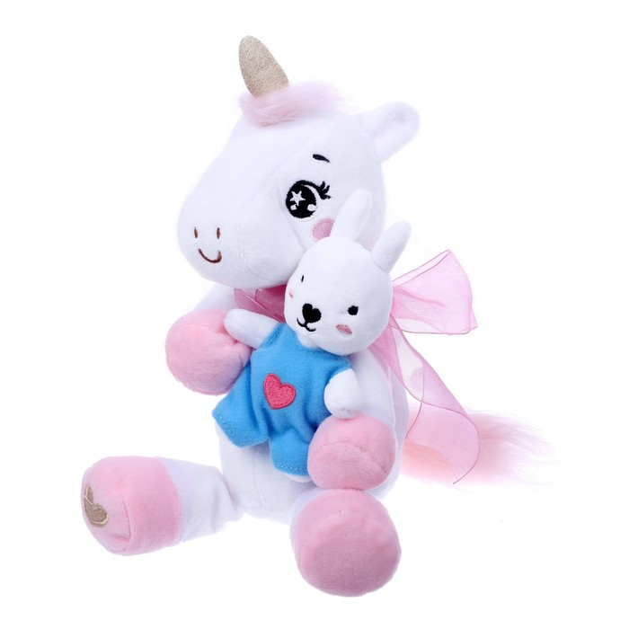 Мягкая игрушка &laquo;Единорожка с зайкой&raquo;, 21 см