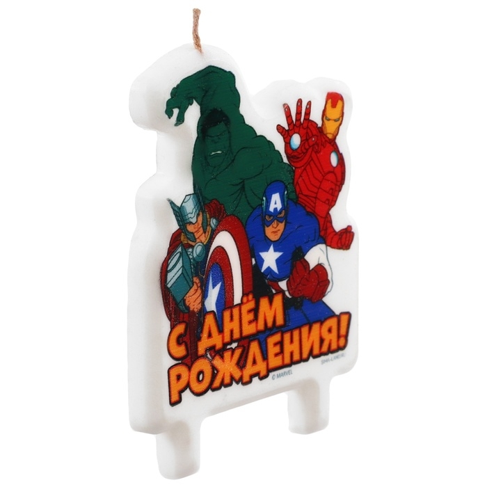 Свеча для торта "С Днем Рождения!", 75 х 100 см, Мстители