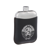 Фляжка для алкоголя "Герб СССР", нержавеющая сталь, чехол, подарочная, 180 мл, 6 oz Фляжка для алкоголя "Герб СССР", нержавеющая сталь, чехол, подарочная, 180 мл, 6 oz