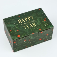 Коробка подарочная новогодняя складная &laquo;С новым годом&raquo;, 22 х 15 х 10 см, Новый год
