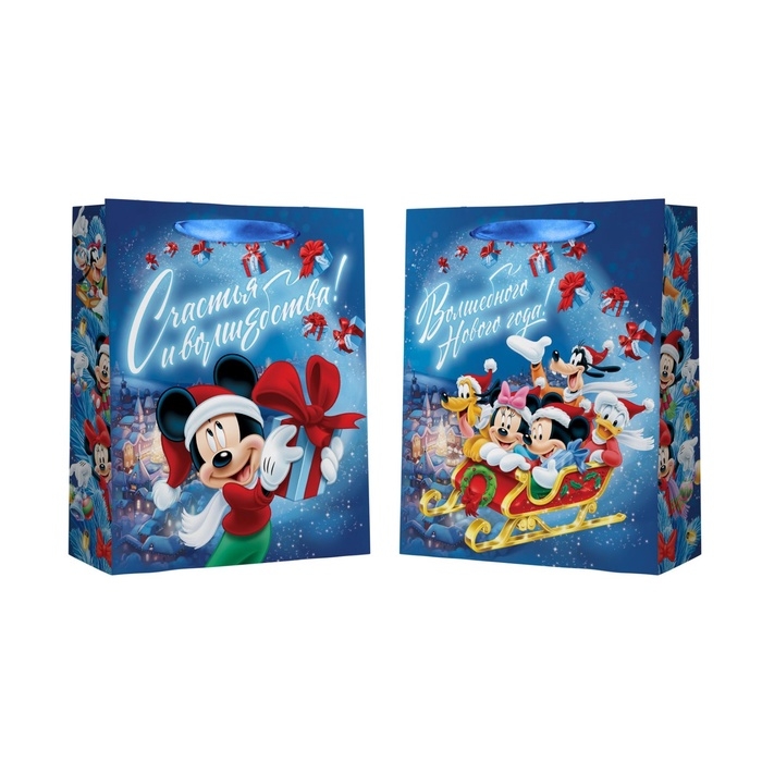 Пакет ламинированный "Волшебного Нового Года", 40х49х19 см, Микки Маус