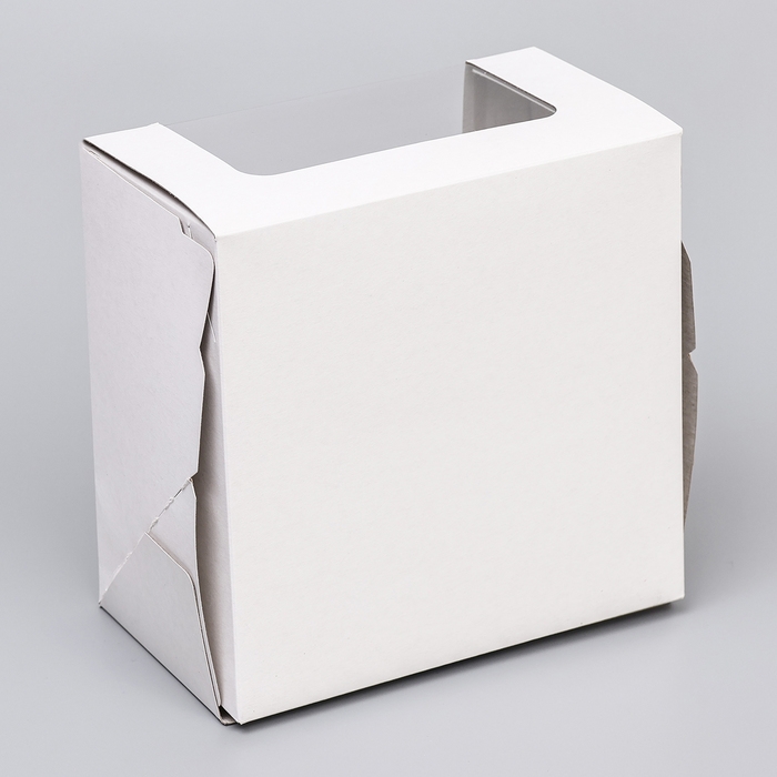 Кондитерская упаковка с окном, белая, 18 х 18 х 10 см