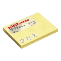 Блок с липким краем бумажный 100х75 мм, ErichKrause, 100 листов, желтый