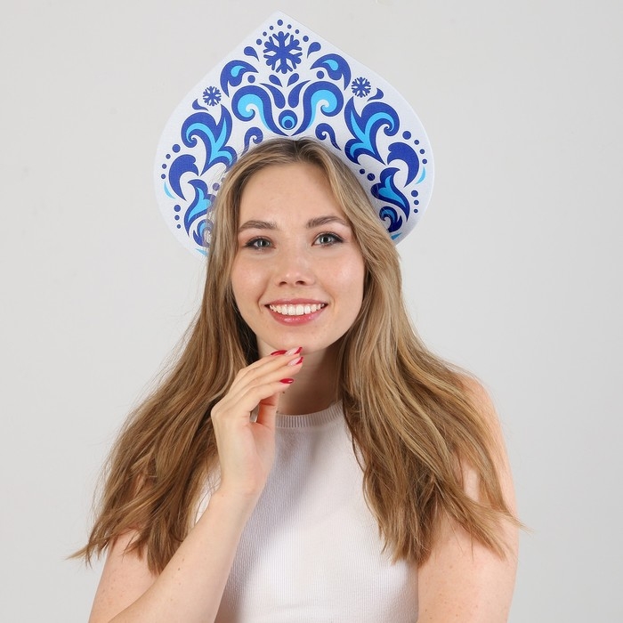 Новый год! Карнавальный кокошник &laquo;Снежная принцесса&raquo; из фетра