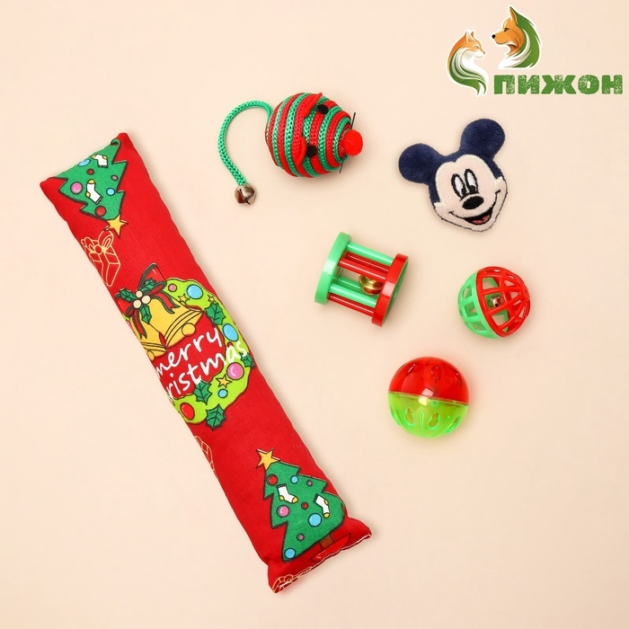 Новогодний набор игрушек для кошек