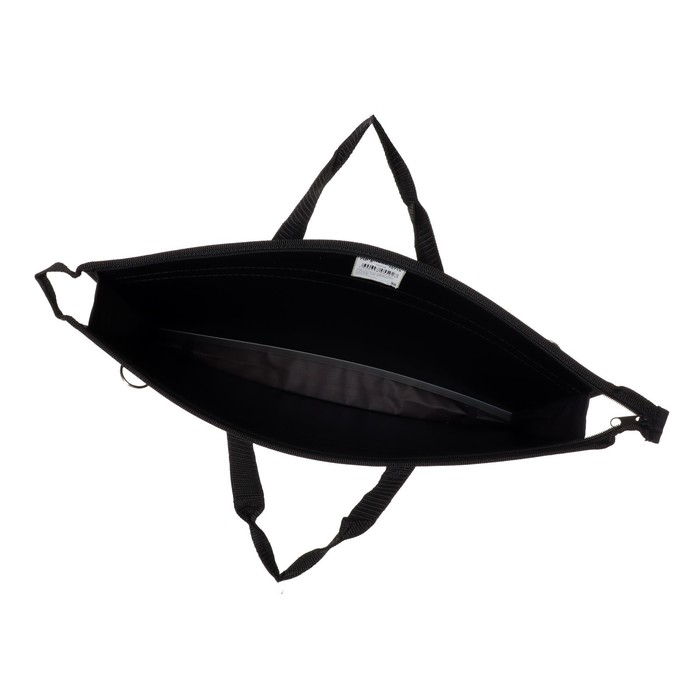 Папка для чертежей и рисунков A3, 420 х 343 х 50 мм, с ручками, пластиковая, молния сверху, 0.9 мм, Папка для чертежей и рисунков A3, 420 х 343 х 50 мм, с ручками, пластиковая, молния сверху, 0.9 мм, "Стандарт" ПР 5, плечевой ремень, чёрная