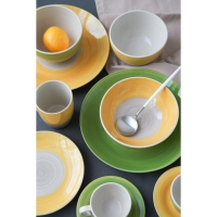 Тарелка керамическая глубокая Доляна &laquo;Подсолнух&raquo;, 540 мл, d=18 см, цвет зелёный