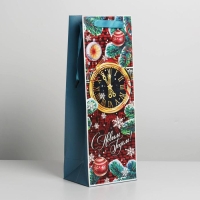 Пакет под бутылку крафтовый &laquo;Чудес в новогоднюю ночь&raquo;, 13 х 36 х 10 см, Новый год