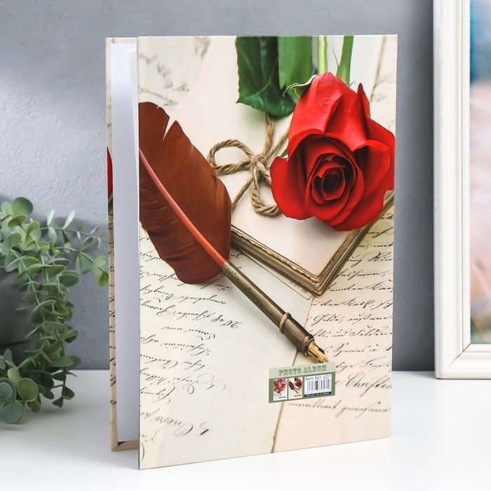 Фотоальбом на 300 фото 10х15 см "Роза и письмо" в коробке 33,6х23,4х5,2 см
