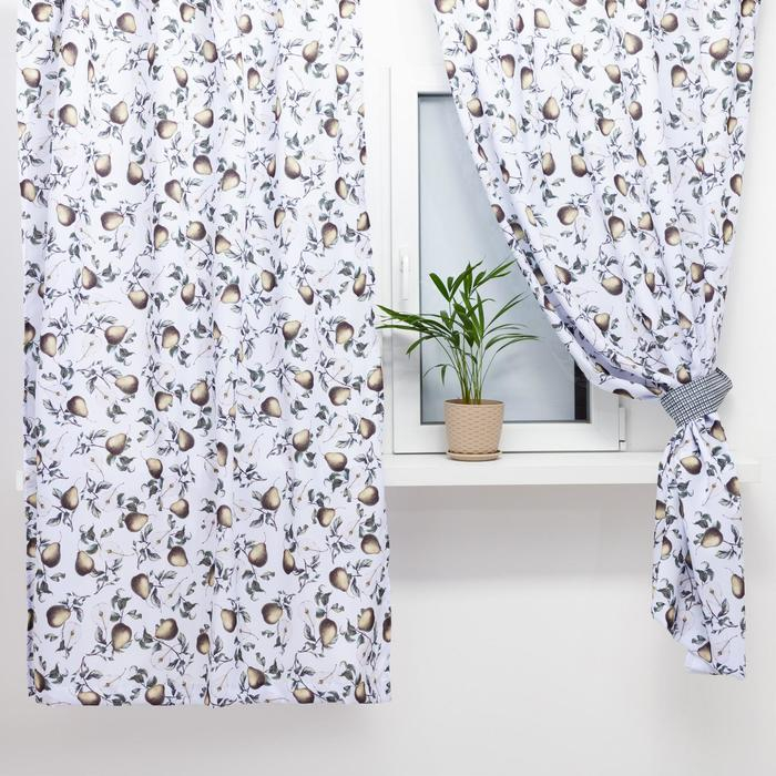 Комплект штор для кухни с подхватами Этель &laquo;Груши&raquo; 145х180см-2 шт., 100% п/э