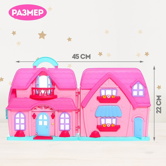 Пластиковый домик для кукол &laquo;Семья&raquo; с фигурками и аксессуарами, свет, звук