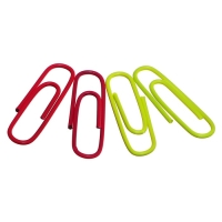 Скрепки канцелярские 28 мм, 100 штук, ErichKrause Neon, цветные с виниловым покрытием, пластиковая коробка, МИКС