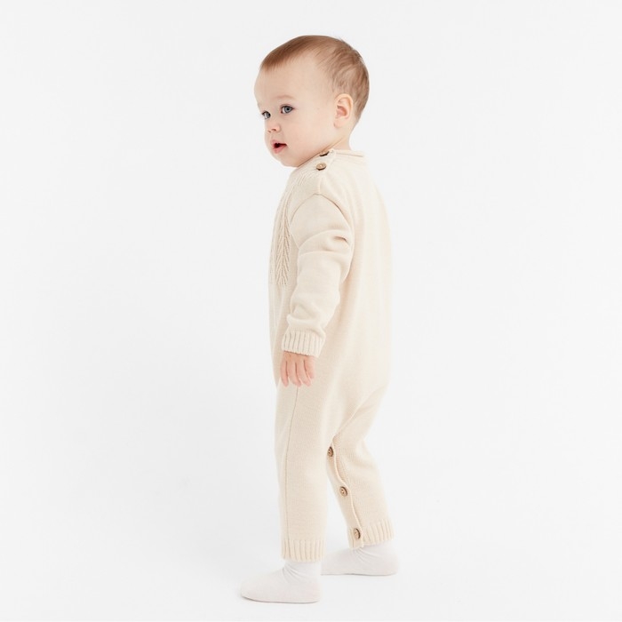 Комбинезон детский вязаный MINAKU, рост 80-86, цвет бежевый