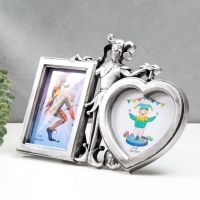 Фоторамка пластик на 2 фото 10х15, 13х13 см "Скоморох" тёмное серебро 22,5х31х2 см Фоторамка пластик на 2 фото 10х15, 13х13 см "Скоморох" тёмное серебро 22,5х31х2 см