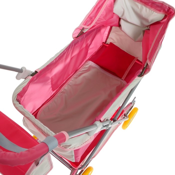 Коляска кукольная №16, цвет розовый с серым Коляска кукольная №16, цвет розовый с серым