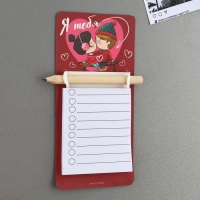 Магнит с блоком для записи и карандашом, сувенир &laquo;Я тебя люблю&raquo;, 7 х 14,4 см.