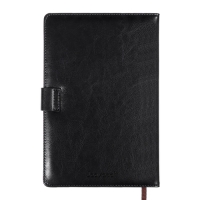 Ежедневник недатированный,формат А5, 140 листов, в клетку, обложка кожзам, с хлястиком, с калькулятором, чёрный