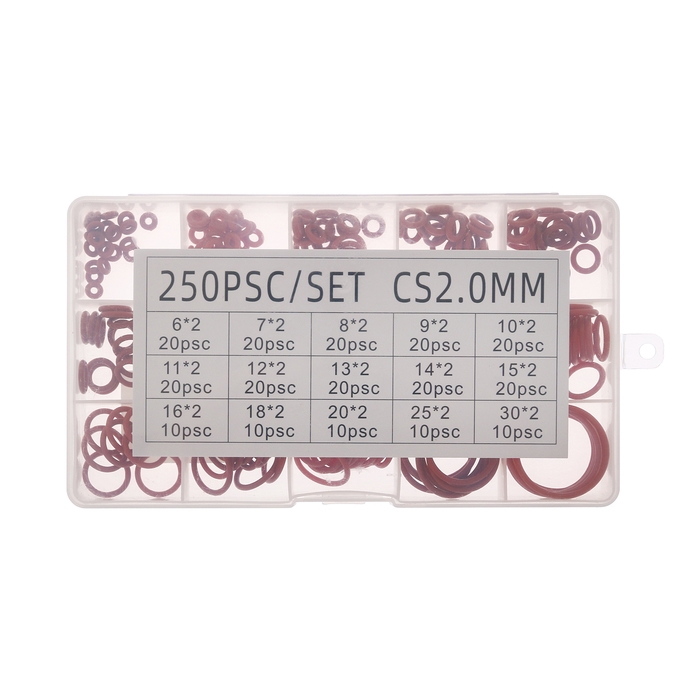 Уплотнительное кольцо, 15 видов, толщина 2 мм, набор 250 шт Уплотнительное кольцо, 15 видов, толщина 2 мм, набор 250 шт