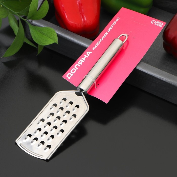 Тёрка для сыра с ручкой Доляна &laquo;Металлик&raquo;, 23&times;6 см, крупная, цвет серебристый