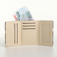 Кошелёк женский на кнопке, цвет чёрный Кошелёк женский на кнопке, цвет чёрный