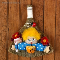 Оберег &laquo;Домовушка Тюха&raquo;, на венике, микс