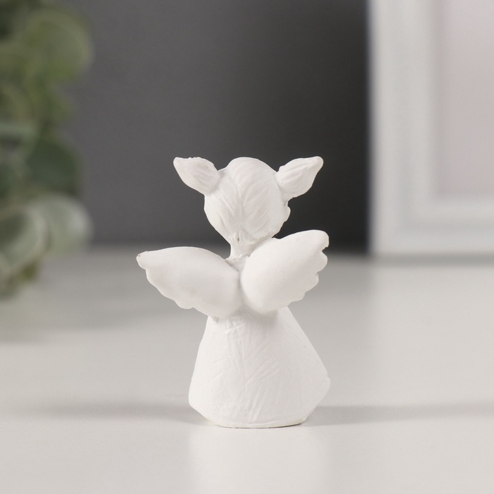 Сувенир полистоун "Девочка ангел с двуми хвостиками" белый МИКС 3,5х3х5,5 см