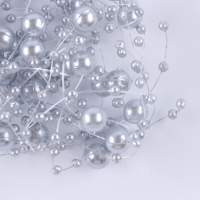 Леска для декора с бусинками, длина &mdash; 4,8 м, цвет серебряный